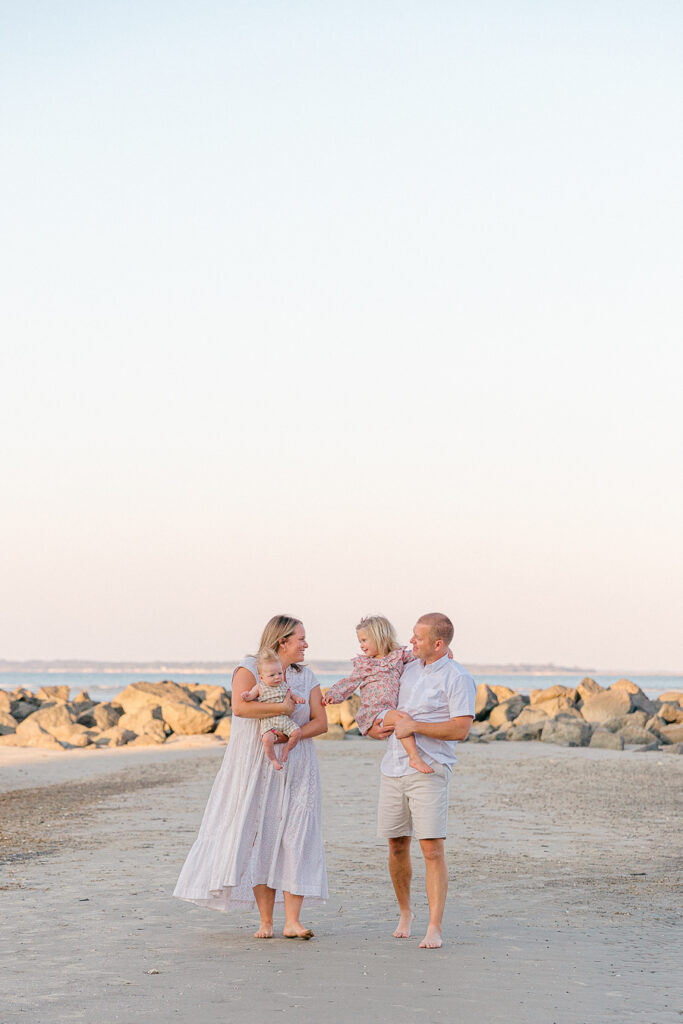 Family Photography Session at Fish Haul Beach Park in Hilton Head, SC, with Hilton Head Photographer, Lamp and Light Photography.